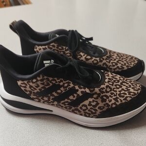 Adidas Women's Leopard Print Sneakers - Black and Tan